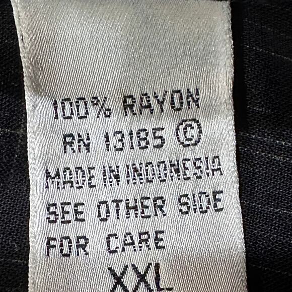 MODA CAMPIA Mens Hawaiian Shirt Size XXL Black Pineapple Print Tropical - Picture 6 of 7